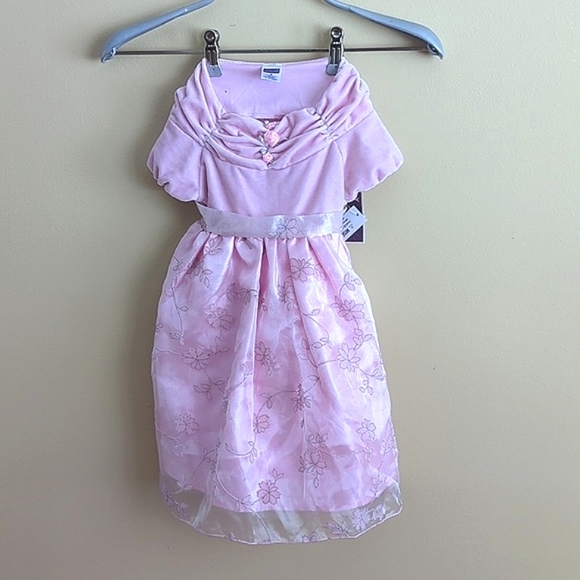$5 with bundle NWT Little girl's pink floral dress Easter Birthday Tulle Sz 2 - Picture 1 of 8
